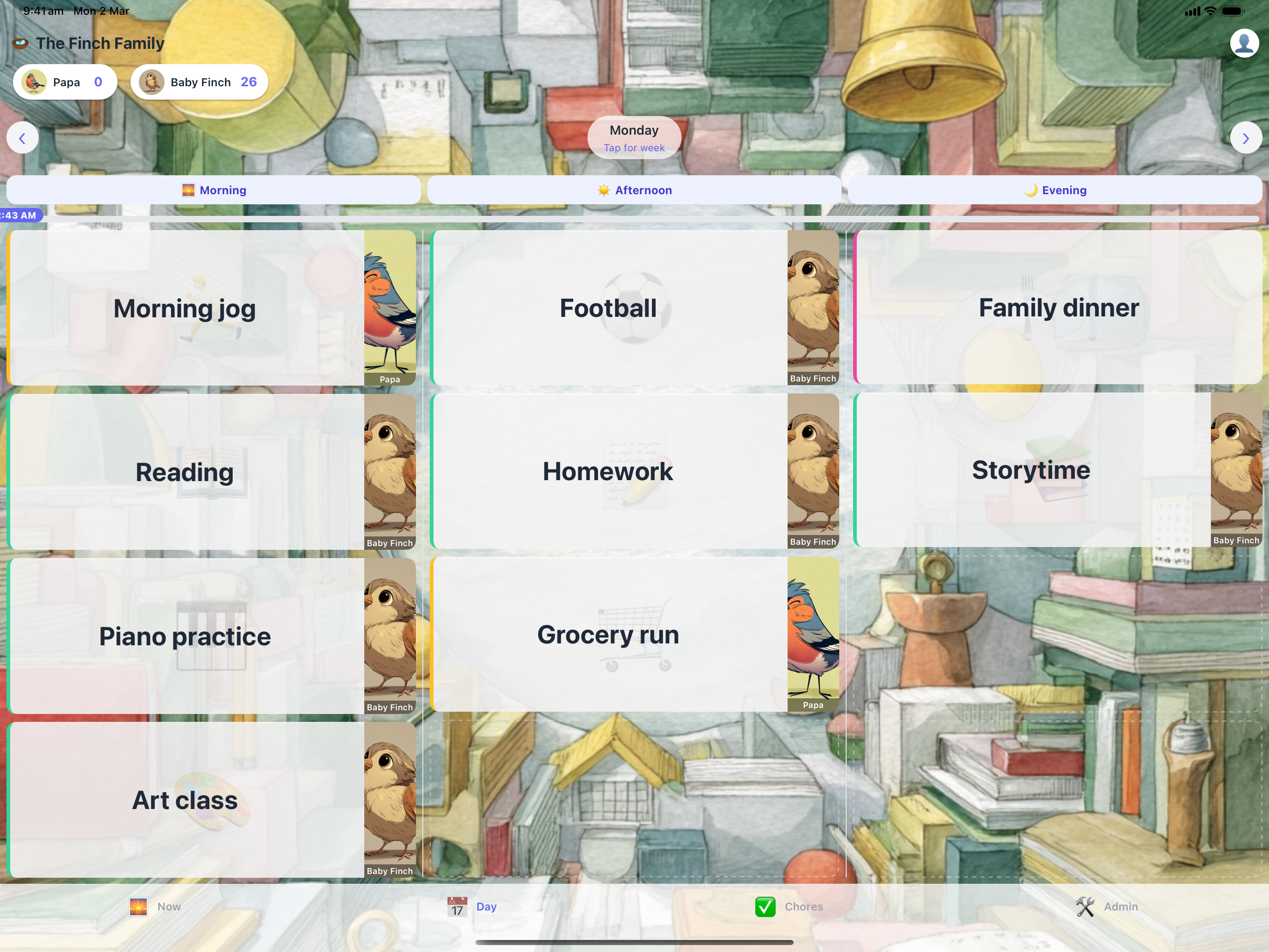 Day View showing full schedule